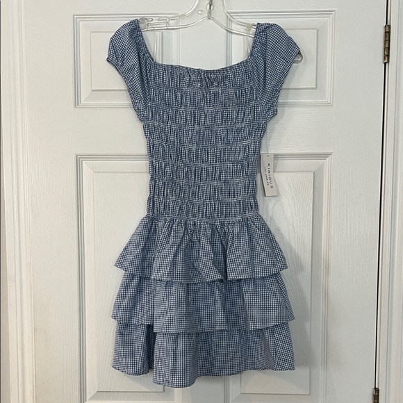 KIRIOUS LOS ANGELES Dresses & Skirts - Chic Blue Gingham Tiered Mini Dress